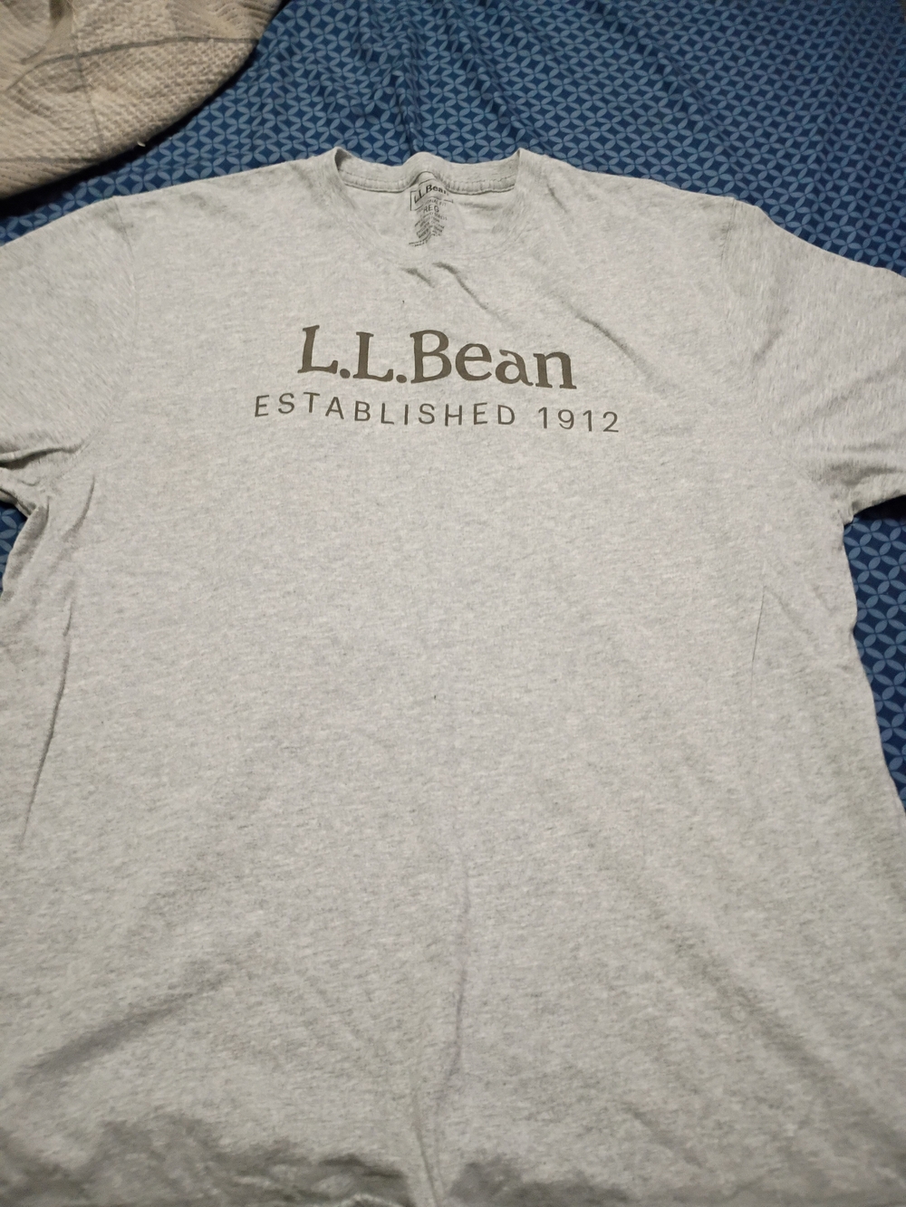 L.L. Bean Light Gray Short-Sleeve Logo Tee